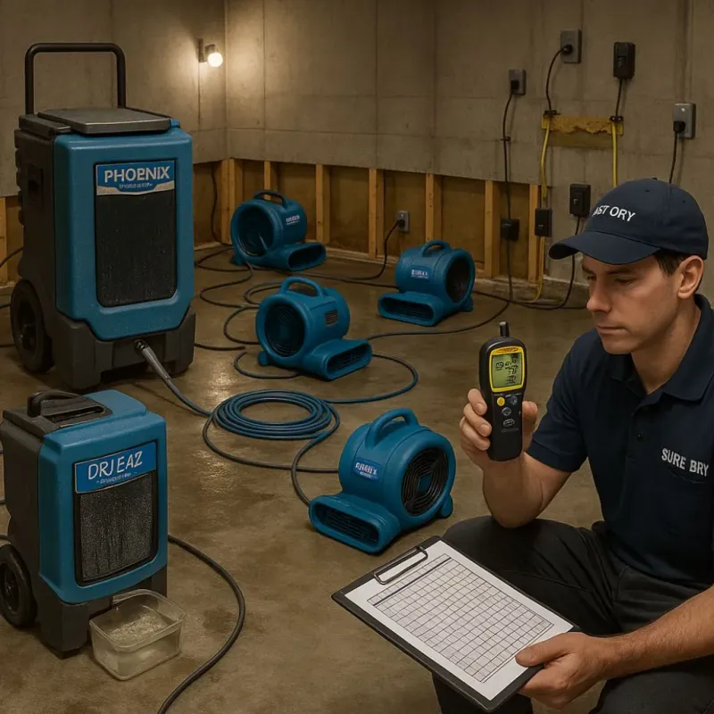 Structural Drying and Dehumidification process in Lawrence County, IL